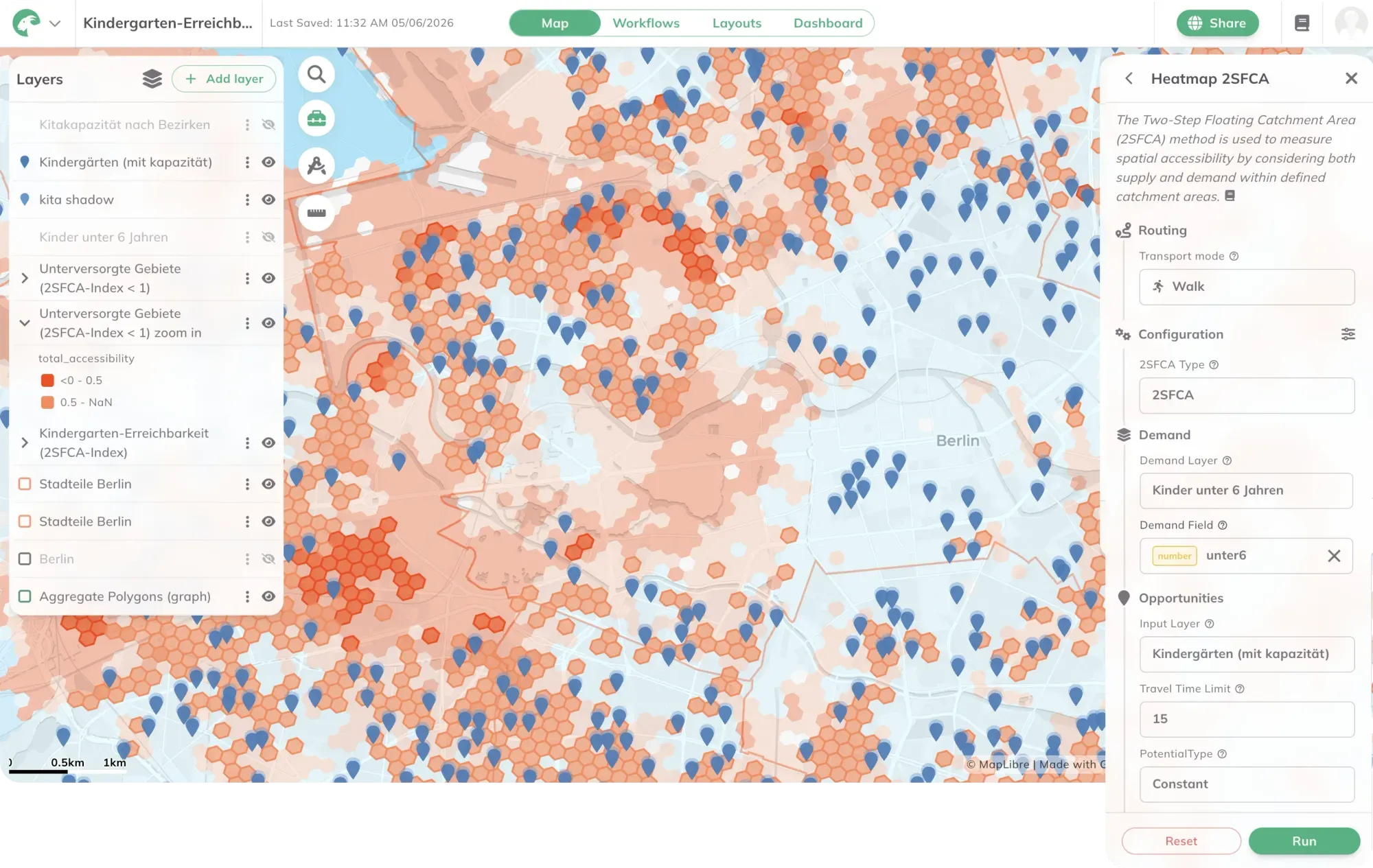 Walking and cycling network gap analysis in GOAT