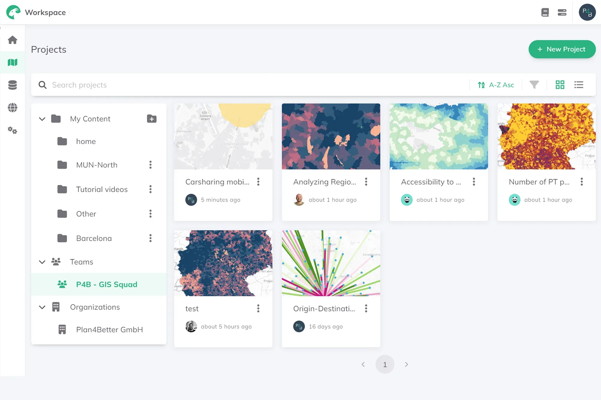 Screenshot of the GOAT Project sharing
dashboard