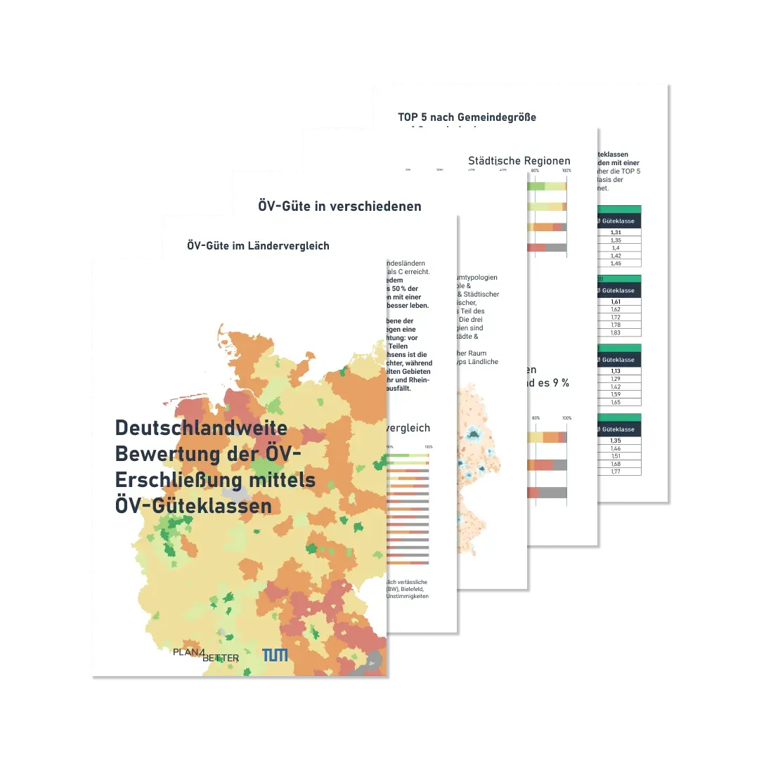 Aufgeschlagene Seiten aus dem Whitepaper zur ÖV-Erschließungsqualität