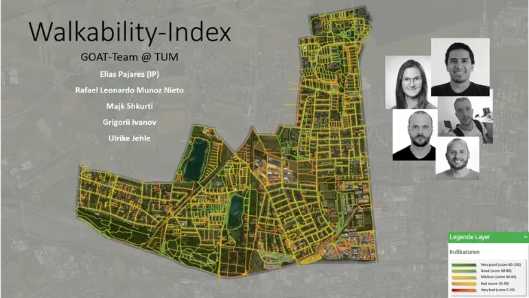 Collage of the participants of the GOAT Team and an accessibility
map