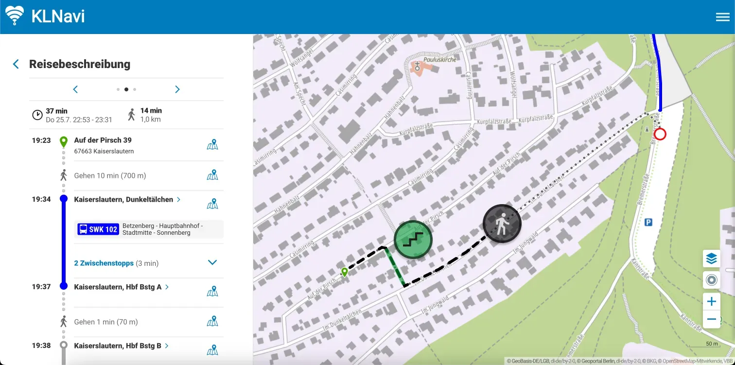 KLNavi - Building a mobility platform for customizable multimodal routing