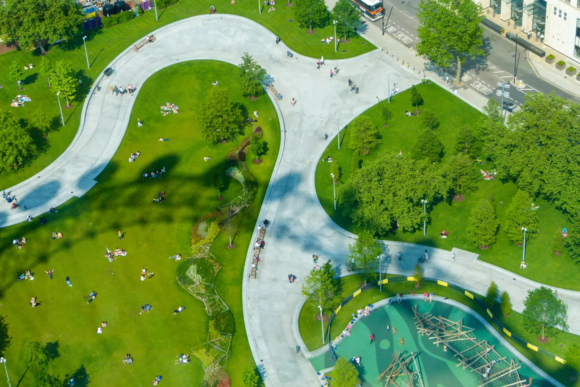 Areal view of Jubilee Gardens, London
2020
