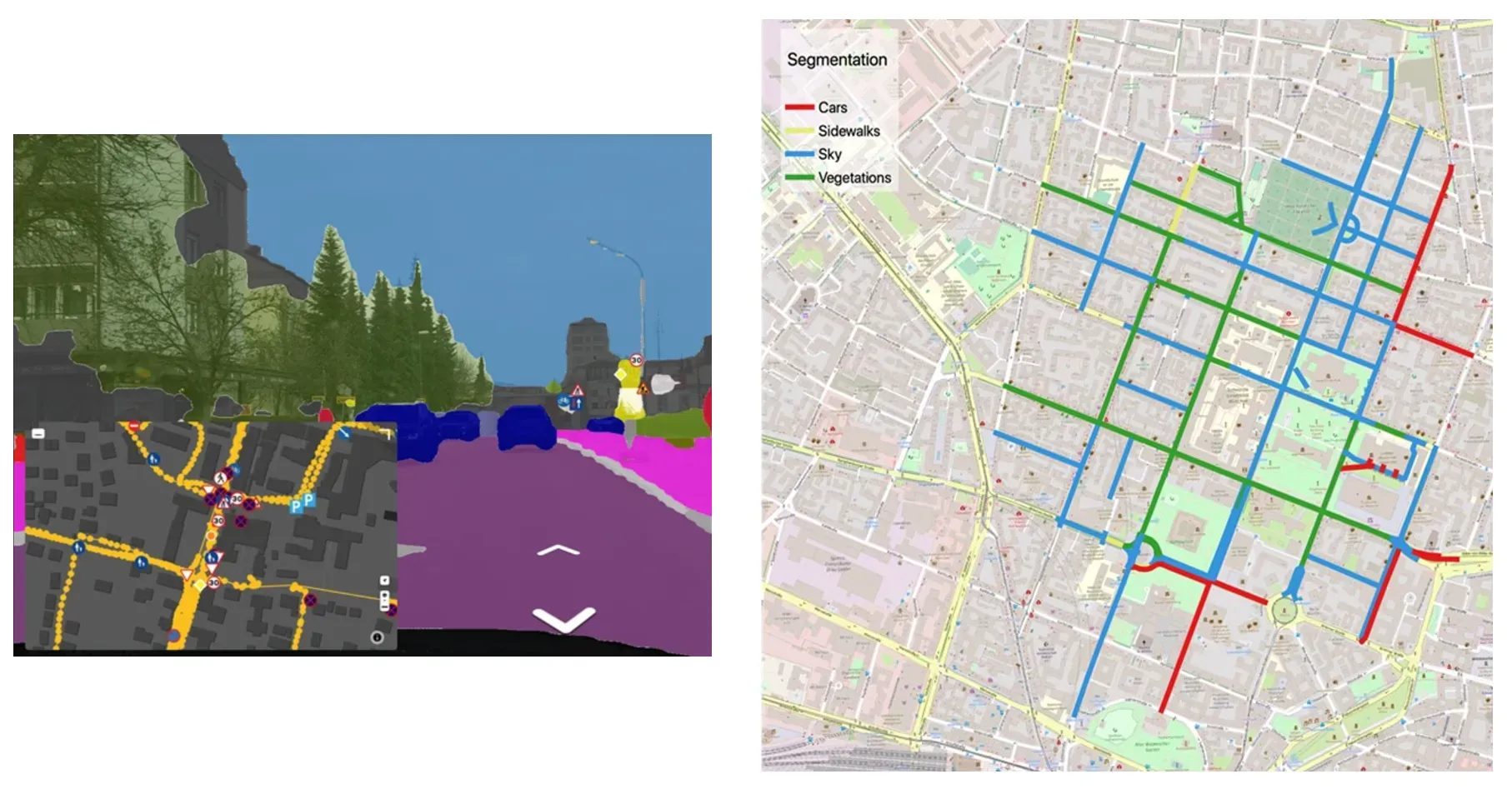 Segmentation of Maxvorstadt using the Object Detection Algorithm from
Mapillary