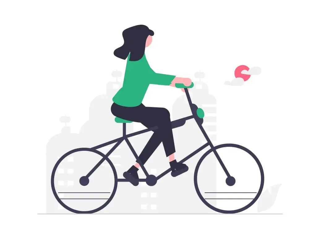Illustration of a girl
biking